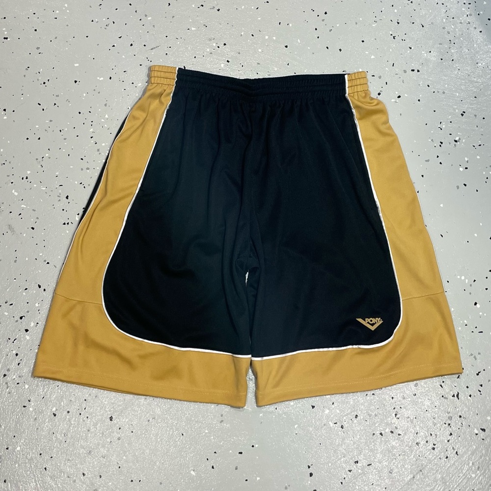 Y2k Pony Athletic Shorts Mens Size 2XL Black Gold